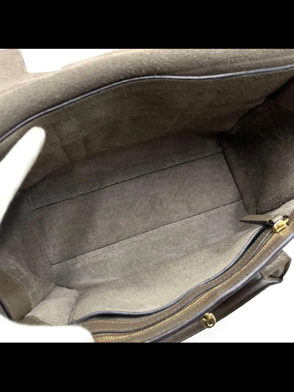 Mulberry Textured Leather Satchel in Taupe Brown with Gold Hardware